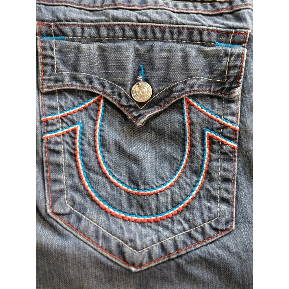True Religion Straight Leg Jeans Mens Dark Wash Denim‎ Size 38